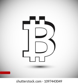 Bitcoin vector icon, stock vector illustration flat design style