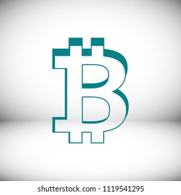 Bitcoin vector icon, stock vector illustration flat design style