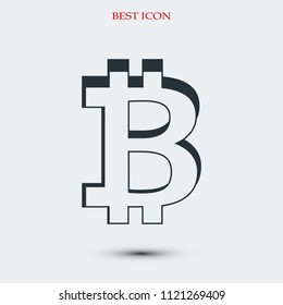 Bitcoin vector icon, stock vector illustration flat design style