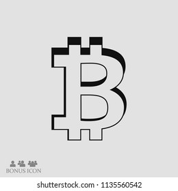 Bitcoin vector icon, stock vector illustration flat design style