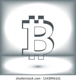 Bitcoin vector icon, stock vector illustration flat design style