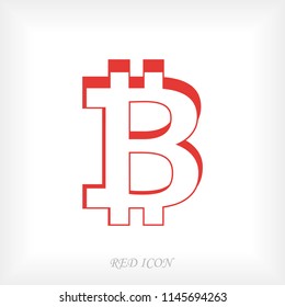 Bitcoin vector icon, stock vector illustration flat design style