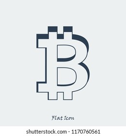 Bitcoin vector icon, stock vector illustration flat design style