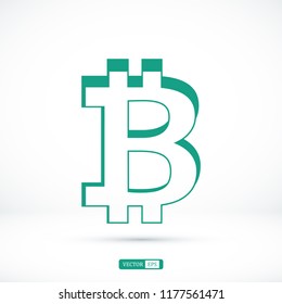 Bitcoin vector icon, stock vector illustration flat design style