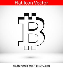 Bitcoin vector icon, stock vector illustration flat design style