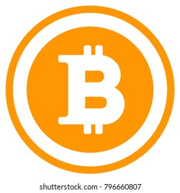 Bitcoin vector icon. Style is flat graphic symbol.