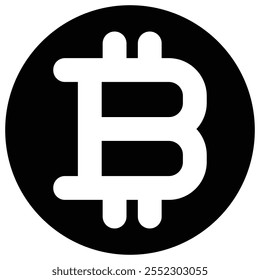 Bitcoin Vetor, Ícone, Símbolo, Mineração, Mercado, Dinheiro, Virtual, Preto e Branco, Moeda, Bit, Design, Marketing, Moeda, Criptografia, Criptomoeda, 