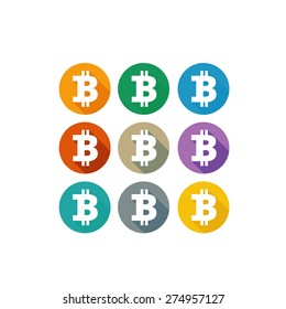 Bitcoin vector icons banners big set illustration 