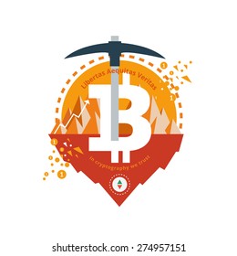 Bitcoin vector icons banners big set illustration 