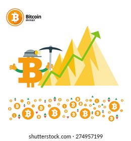Bitcoin vector icons banners big set illustration 