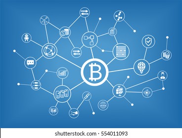 Bitcoin vector illustration background