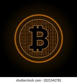 bitcoin vector illustration of gold color. great for t-shirt design, web illustration etc.