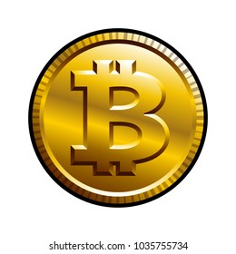 Bitcoin vector illustration isolated on white background. Ideal for logo design, sticker, decal and any kind of decoration.