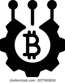 bitcoin vector illustration isolated on a transparent background . glyph vector icons for concept or web graphics.
