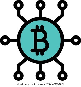 bitcoin vector illustration isolated on a transparent background . colour vector icons for concept or web graphics.