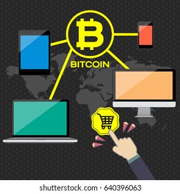 Bitcoin vector illustration logo icon design