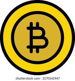 Bitcoin Vector illustration on a transparent background.Premium quality symmbols.Stroke vector icon for concept and graphic design.