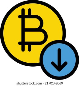 BitCoin Vector illustration on a transparent background.Premium quality symmbols.Stroke vector icon for concept and graphic design.