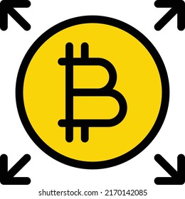 BitCoin Vector illustration on a transparent background.Premium quality symmbols.Stroke vector icon for concept and graphic design.
