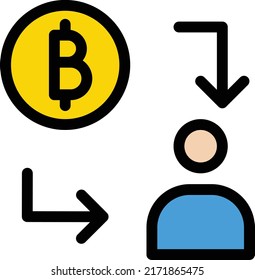 Ilustración de Bitcoin Vector en un fondo transparente.Símbolos de calidad premium.Icono vectorial de trazo para el concepto y el diseño gráfico.