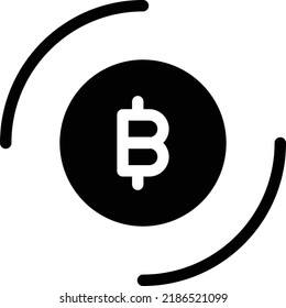 bitcoin Vector illustration on a transparent background.Premium quality symbols.Glyphs vector icon for concept and graphic design.