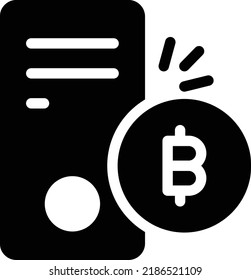 bitcoin Vector illustration on a transparent background.Premium quality symbols.Glyphs vector icon for concept and graphic design.