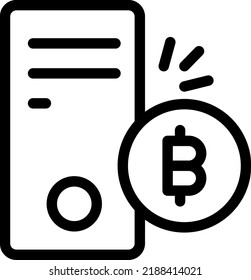 bitcoin  Vector illustration on a transparent background.Premium quality symmbols.Stroke vector icons for concept and graphic design.