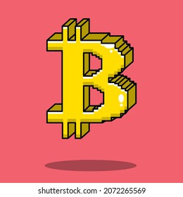 Bitcoin Vector Illustration, Bitcoin Pixel