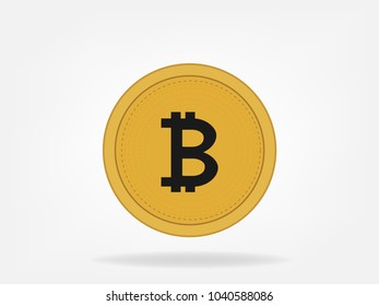 Bitcoin vector illustrations virtual money finance currency trade business on white gray background with shadow