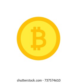 Bitcoin vector isolated icon. Crypto currency flat illustration.