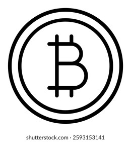 Bitcoin Vector Line Icon Design