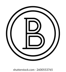 Bitcoin Vector Line Icon Design