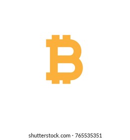 Bitcoin vector logo, flat icon