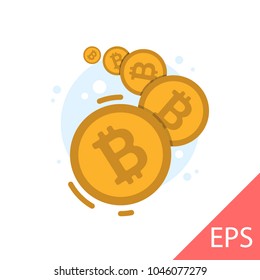Bitcoin. Vector modern line design illustration icon
