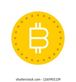 Bitcoin vector, Online shopping flat design icon