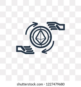 Bitcoin vector outline icon isolated on transparent background, high quality linear Bitcoin transparency concept can be used web and mobile