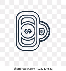Bitcoin vector outline icon isolated on transparent background, high quality linear Bitcoin transparency concept can be used web and mobile