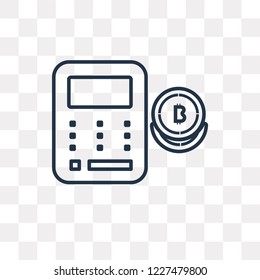 Bitcoin vector outline icon isolated on transparent background, high quality linear Bitcoin transparency concept can be used web and mobile