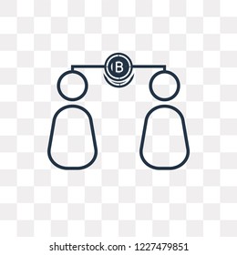 Bitcoin vector outline icon isolated on transparent background, high quality linear Bitcoin transparency concept can be used web and mobile
