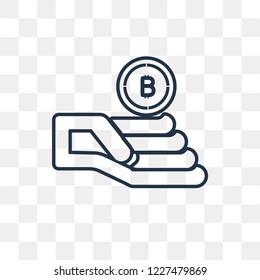 Bitcoin vector outline icon isolated on transparent background, high quality linear Bitcoin transparency concept can be used web and mobile