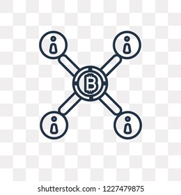 Bitcoin vector outline icon isolated on transparent background, high quality linear Bitcoin transparency concept can be used web and mobile
