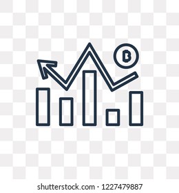 Bitcoin vector outline icon isolated on transparent background, high quality linear Bitcoin transparency concept can be used web and mobile