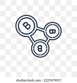 Bitcoin vector outline icon isolated on transparent background, high quality linear Bitcoin transparency concept can be used web and mobile