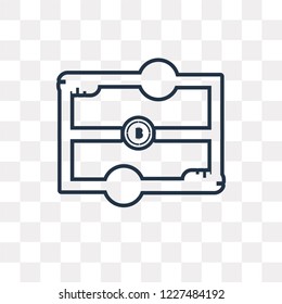 Bitcoin vector outline icon isolated on transparent background, high quality linear Bitcoin transparency concept can be used web and mobile