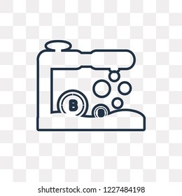 Bitcoin vector outline icon isolated on transparent background, high quality linear Bitcoin transparency concept can be used web and mobile