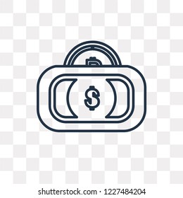 Bitcoin vector outline icon isolated on transparent background, high quality linear Bitcoin transparency concept can be used web and mobile