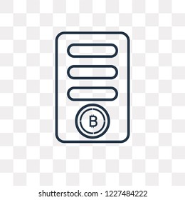 Bitcoin vector outline icon isolated on transparent background, high quality linear Bitcoin transparency concept can be used web and mobile