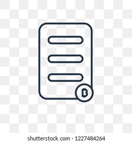 Bitcoin vector outline icon isolated on transparent background, high quality linear Bitcoin transparency concept can be used web and mobile