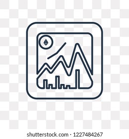 Bitcoin vector outline icon isolated on transparent background, high quality linear Bitcoin transparency concept can be used web and mobile
