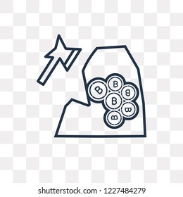 Bitcoin vector outline icon isolated on transparent background, high quality linear Bitcoin transparency concept can be used web and mobile